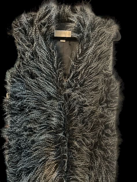 michael kors raccoon black vest|Faux Fur Vest .